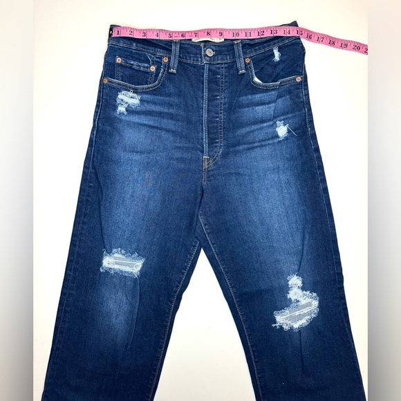 Levi’s Women’s Ribcage Straight Ankle Distressed Jeans Size- 30 - Picture 3 of 8